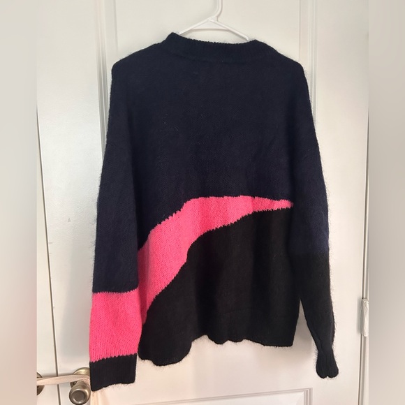 Zadig & Voltaire cozy preppy color block grandma core Tony Mohair Sweater - Picture 3 of 11